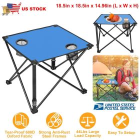 Fresh Fab Finds 1Pc Foldable Camping Table Portable Picnic Table Lightweight Travel Desk with 2 Cup Holders Carrying Bag