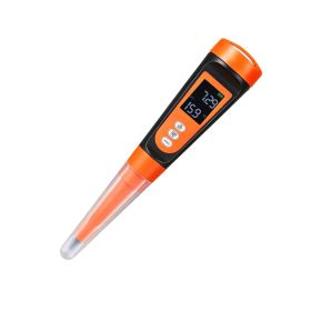 Food pH Meter, 0-14 pH Range, IP68 Waterproof Probe, Pocket Tester Kit with Automatic Temperature Compensation, Calibration Powder Packets