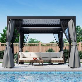 Louvered Pergola 10' X 10', Modern Style With Adjustable Louvers For Outdoor Roof, Garden, Easy Assembly, Durable, Charcoal (Option: 10 X 10ft)