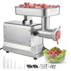 Commercial Meat Grinder, 21 Lbs/Min Capacity, #32 Electric Meat Mincer with 3 Plates, 3 Sausage Stuff Tubes (Meat Grinding Capacity: 21 lbs, Caliber of Meat Grinder: 32 Caliber)