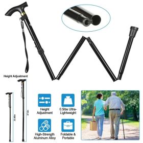 Travel Folding Trekking Hiking Pole,Collapsible Cane Adjustable Walking Stick Portable Mobility Aid for Women Men Hikers Gift,Black (Option: AS PIC)